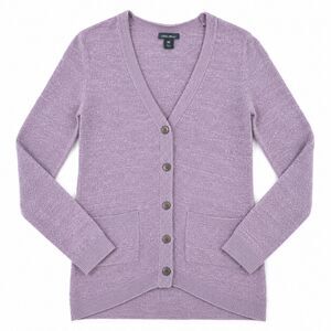 100% cotton lilac lavender lightweight cardigan vintage Eddie Bauer